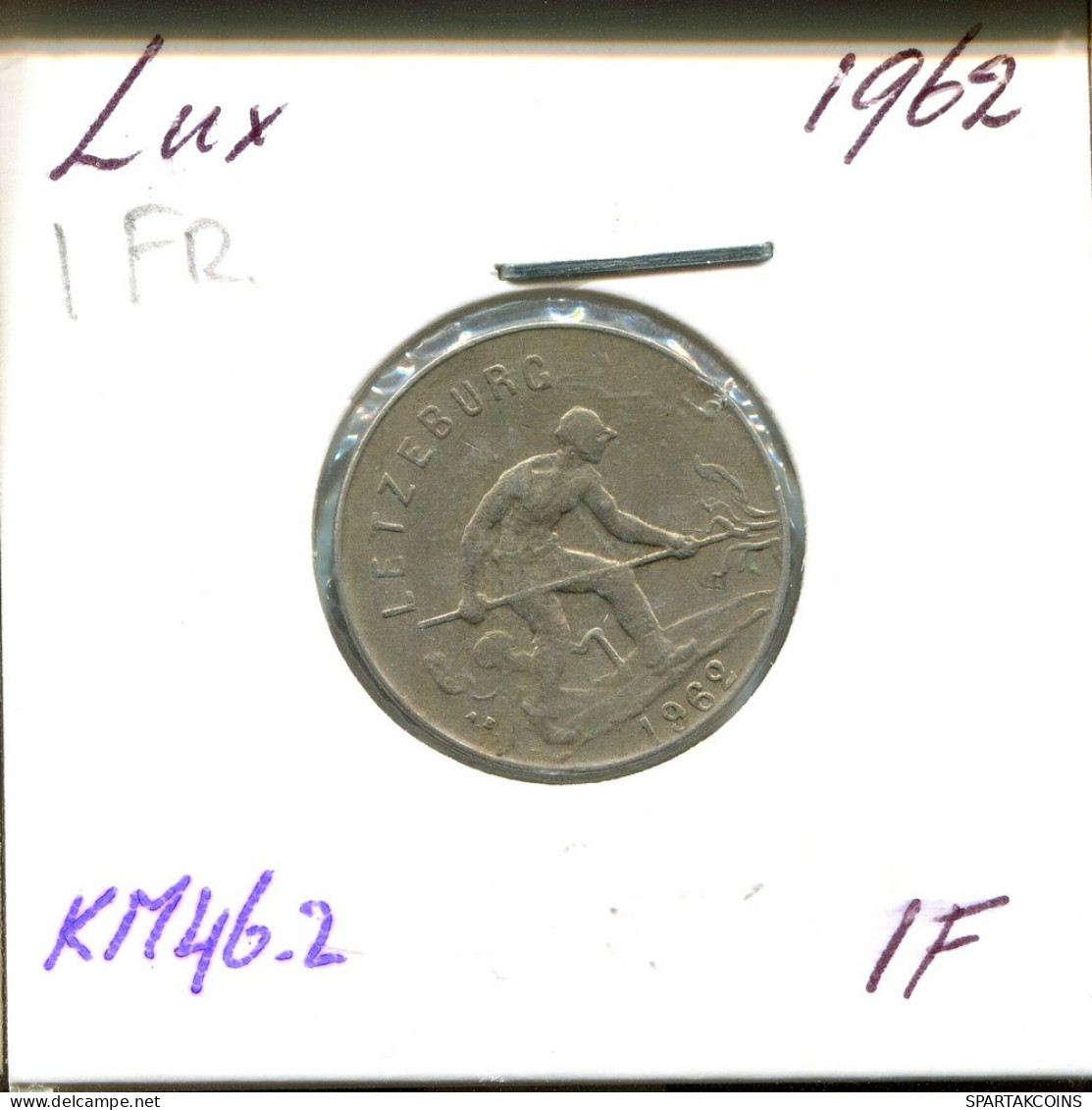 1 FRANC 1962 LUXEMBURG LUXEMBOURG Münze #AT204.D.A - Luxembourg