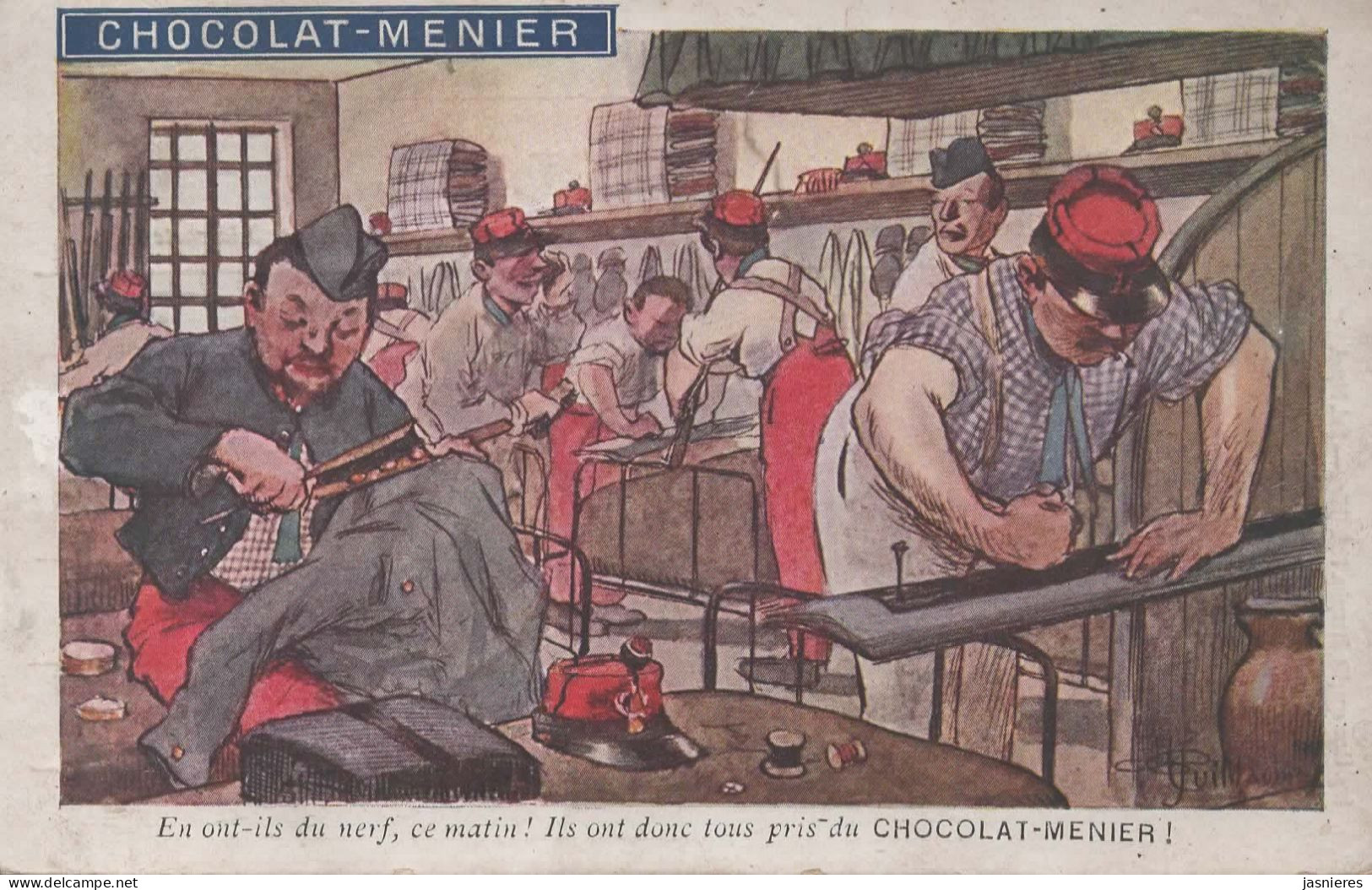 CPA Albert GUILLAUME - Militaires En Caserne - Pub Chocolat MENIER - Repassage Et Reprisage - 1905 - Guillaume