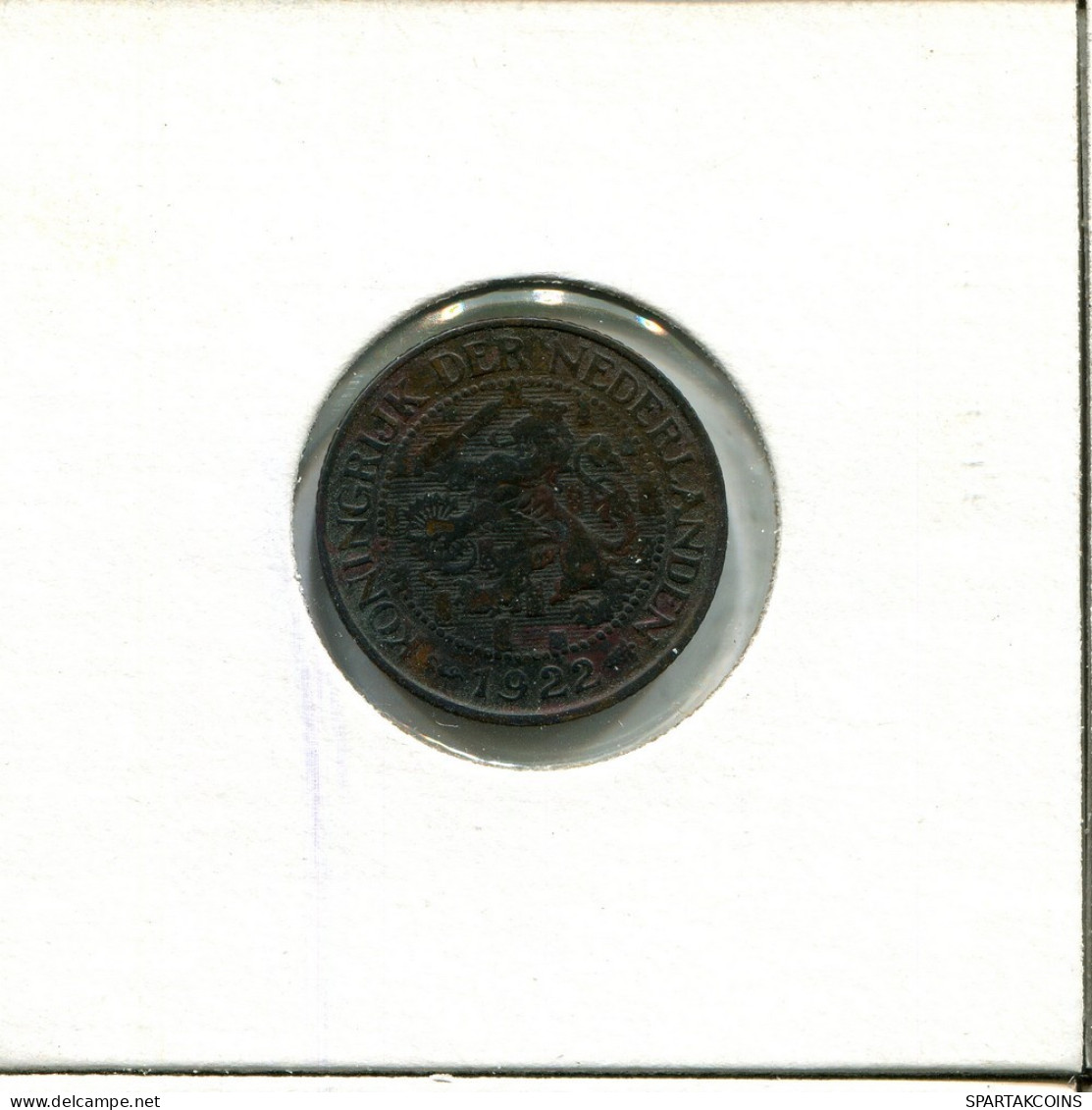 1 CENT 1922 NEERLANDÉS NETHERLANDS Moneda #AU265.E.A - 1 Cent