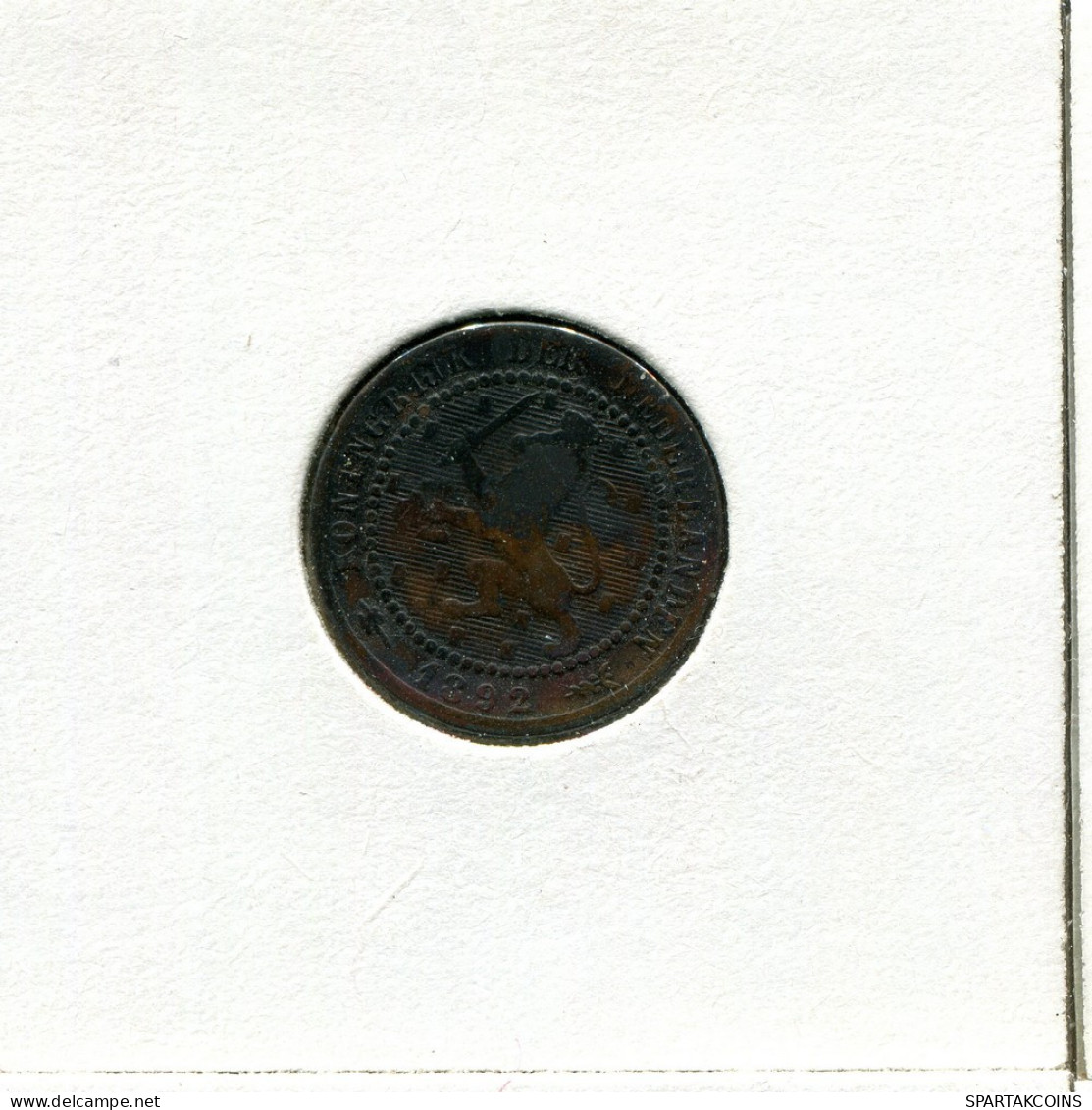 1 CENT 1892 NÉERLANDAIS NETHERLANDS Pièce #AU236.F.A - 1 Cent