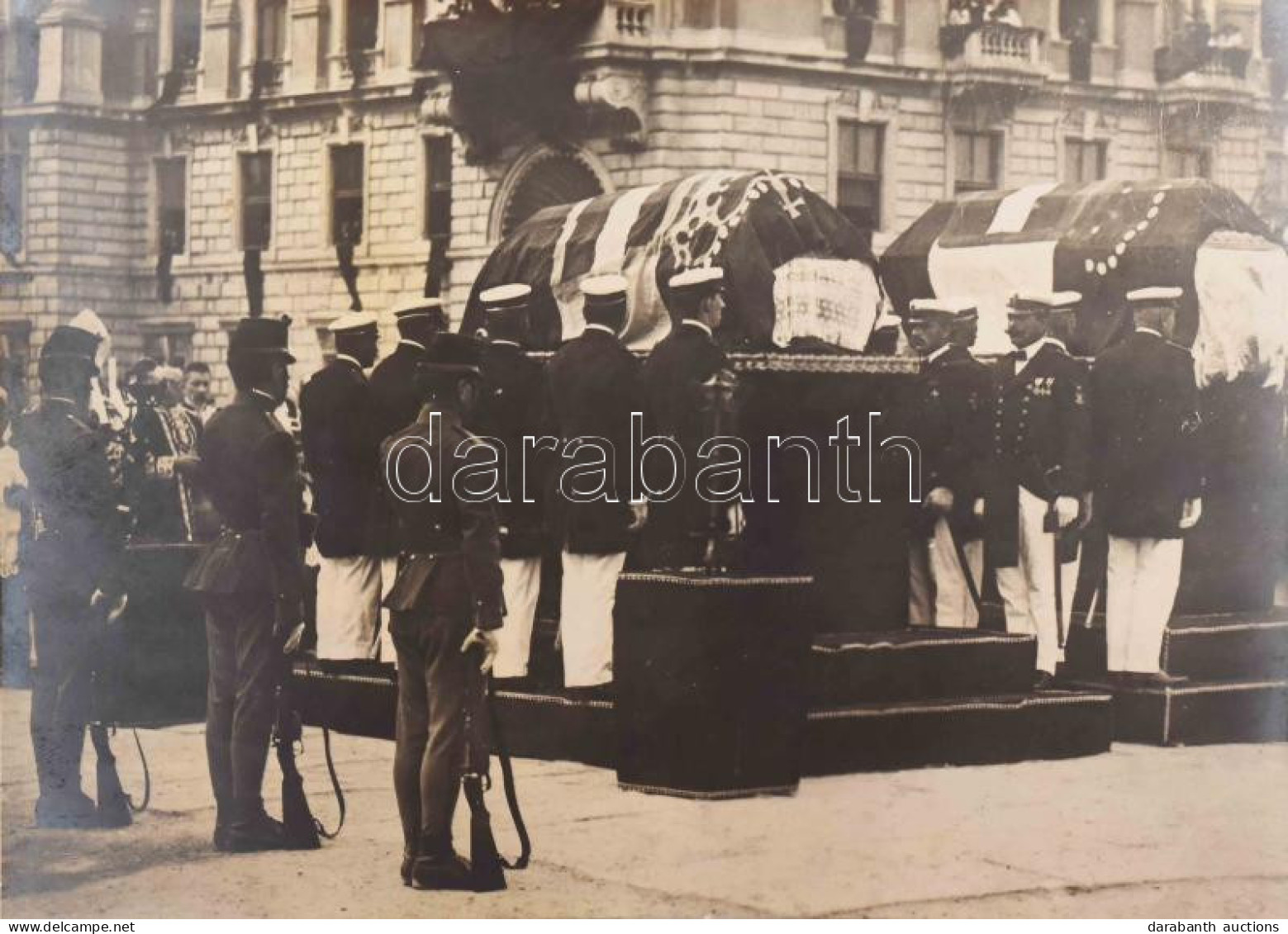 1914 Ferenc Ferdinánd és Neje Chotek Zsófia Koporsói Előtt Tisztelegnek Az Osztrák-magyar Haditengerészet Katonái, Tries - Sonstige & Ohne Zuordnung