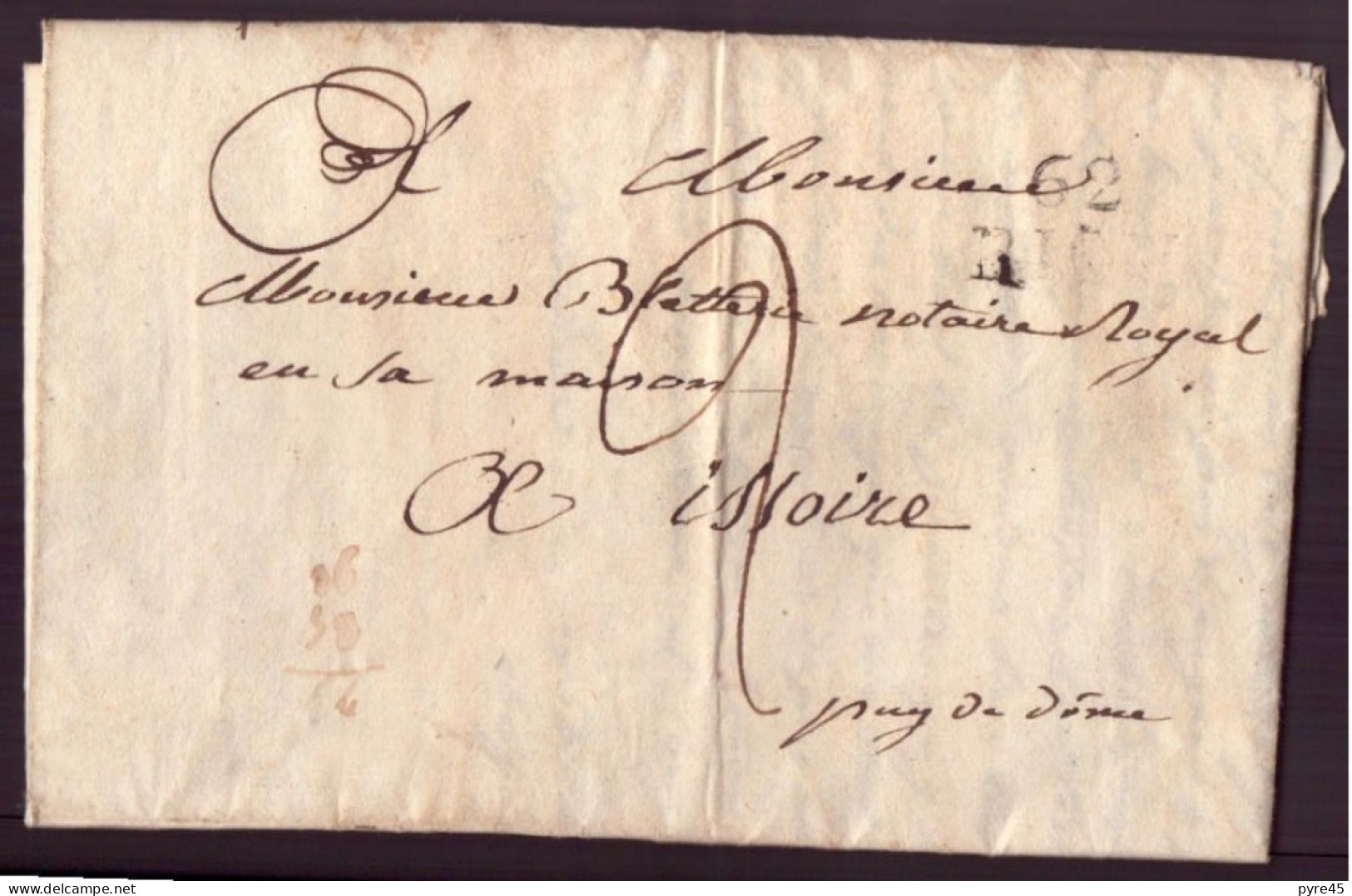 Lettre Manuscrite, Du 9 Mars 1819 De Riom Pour Issoire - Manuscrits