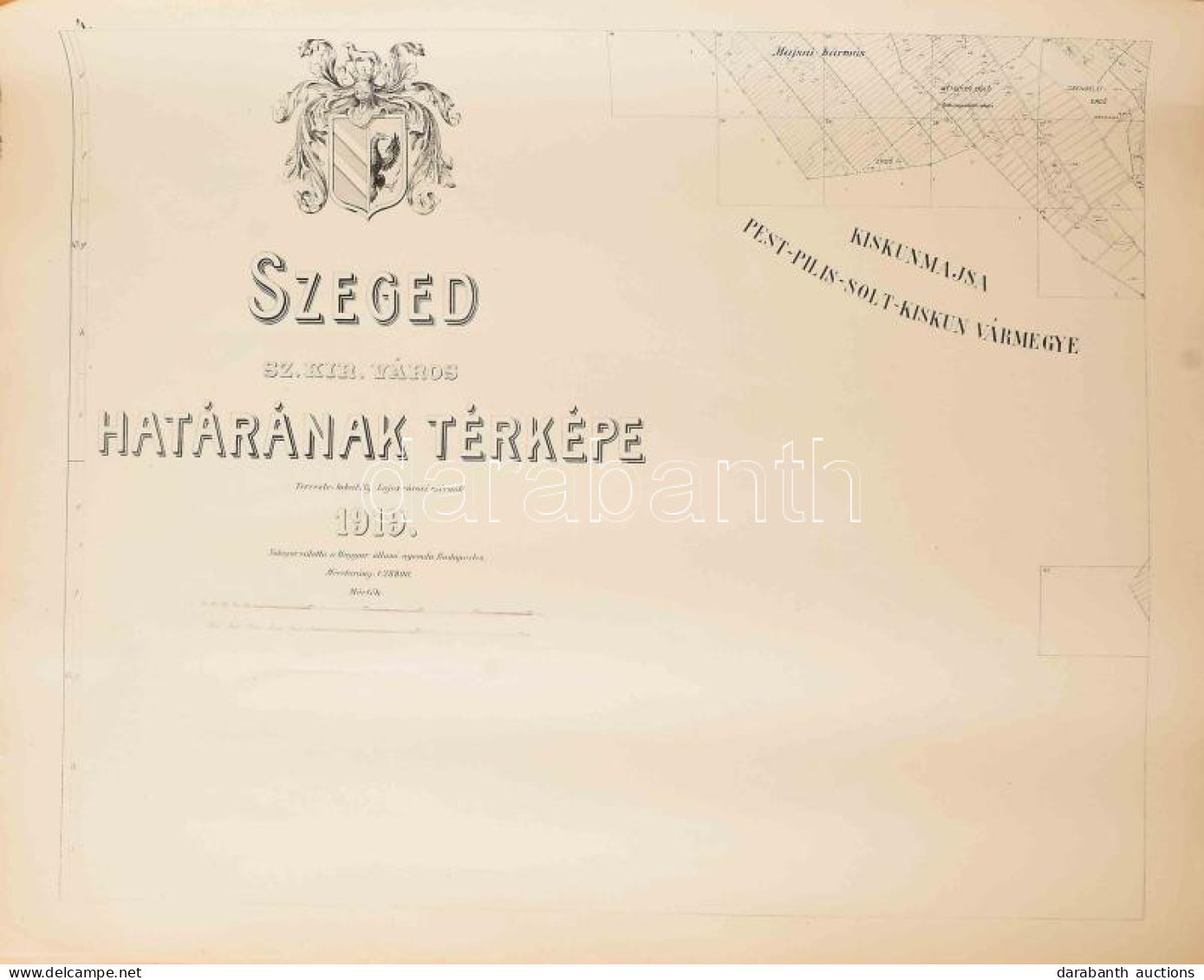 1919 Szeged Sz. Kir. Város Határának Térképe. Tervezte: Jakabffy Lajos. Sokszorosította A Magyar Állami Nyomda, Bp. 1 :  - Other & Unclassified