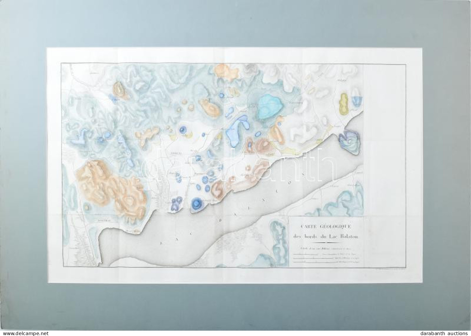 Carte Géologique Des Bords De Lac Balaton - (A Balaton Színezett, Rézmetszetes Geológiai Térképe 1813-ból.) Színezett Ré - Andere & Zonder Classificatie