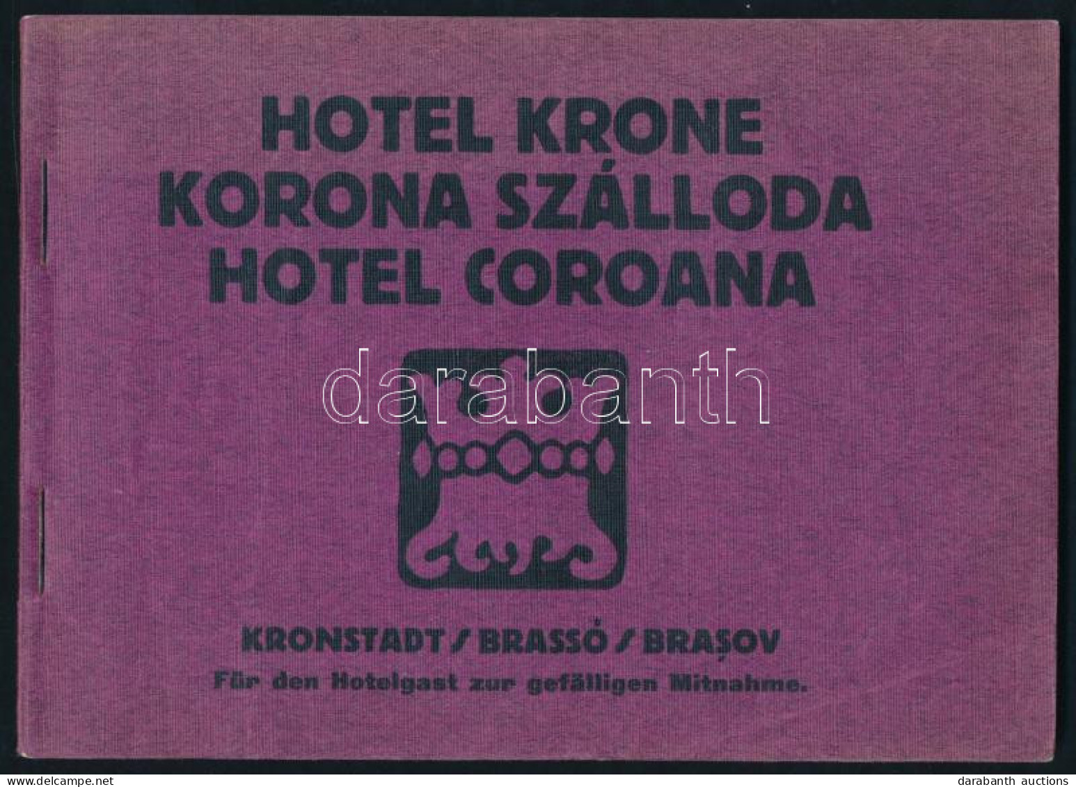 Cca 1910 Hotel Krone/Korona Szálloda/Hotel Coroana. Kronstadt/Brassó/Brasov, Gött-ny., 54 P. Gazdag Fekete-fehér Képanya - Ohne Zuordnung