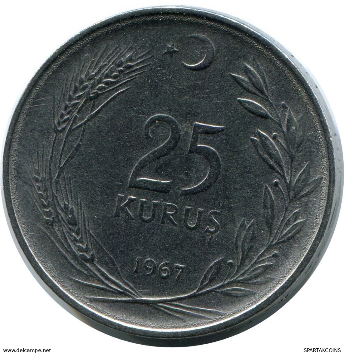 25 KURUSH 1967 TURQUIA TURKEY Moneda #AR861.E.A - Turquie