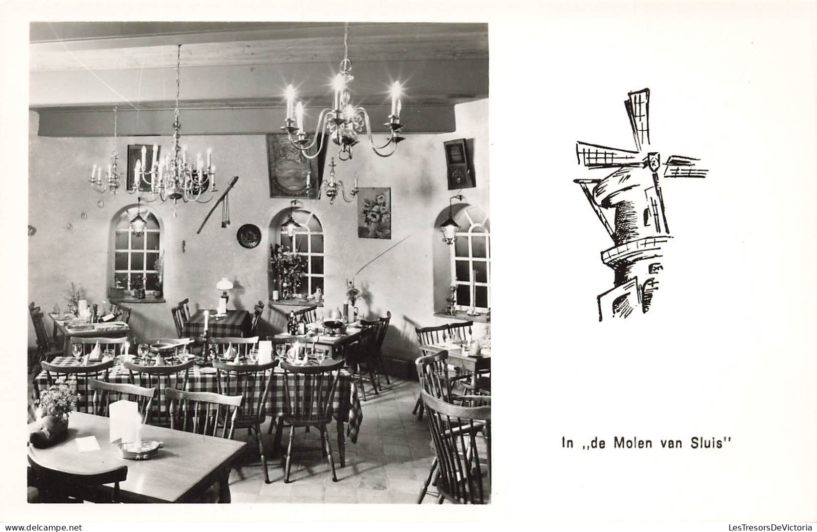 PAYS-BAS - In De Molen Van Sluis - Café Restaurant - Vue à L'intérieur Du Restaurant - Carte Postale Ancienne - Otros & Sin Clasificación