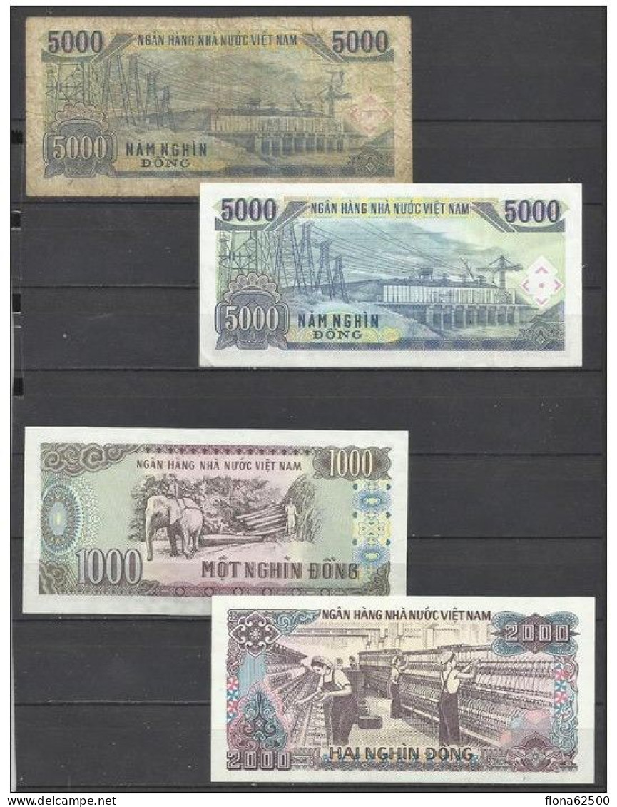 VIÊT -NAM . LOT DE 4 BILLETS . - Vietnam