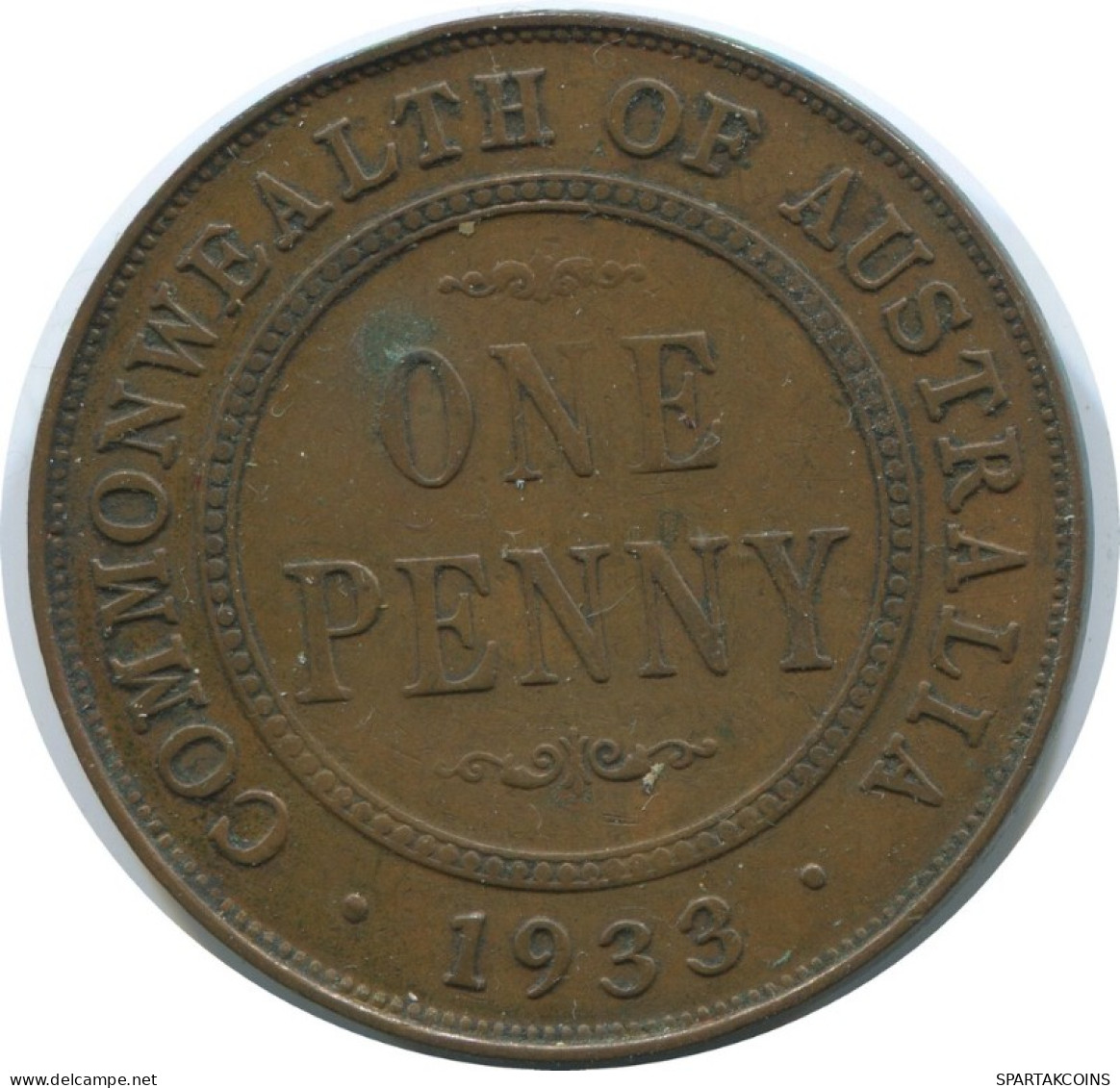 1 PENNI 1933 AUSTRALIEN AUSTRALIA Münze #AE787.16.D.A - Penny