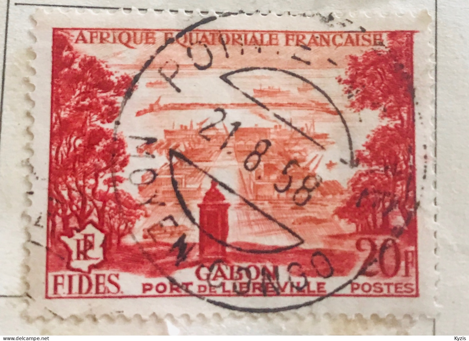 Timbre Afrique équatoriale Française AEF Gabon 1956 YT 235 - BEAU CACHET - Gebraucht