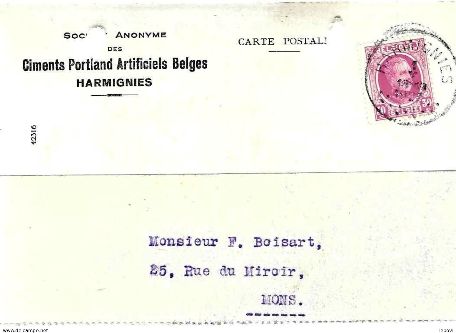 HARMIGNIES S. A. Des Ciments Portland Artificiels Belges (1927) - 1900 – 1949