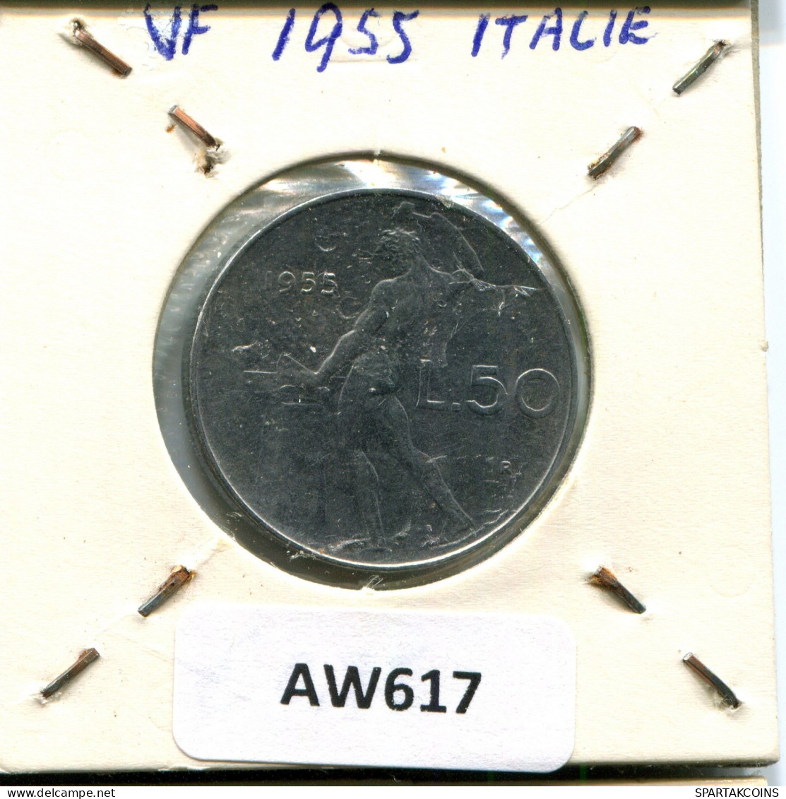 50 LIRE 1955 ITALIA ITALY Moneda #AW617.E.A - 50 Lire