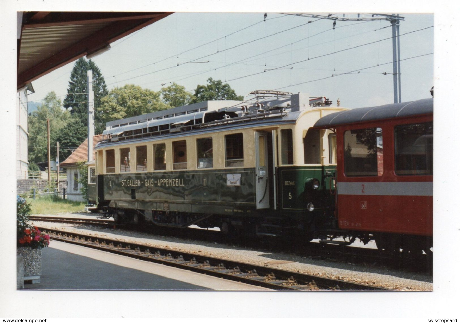 GAIS Bahnhof Mit Bahn St-Gallen-Gais-Appenzell (Photo 1989) - Gais