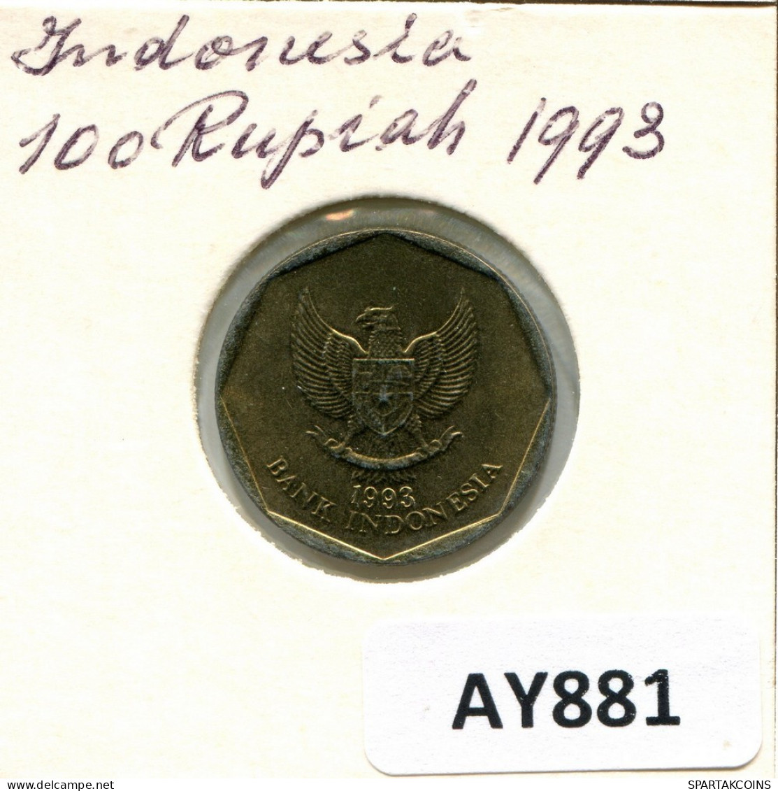100 RUPIAH 1993 INDONESIA Moneda #AY881.E.A - Indonésie