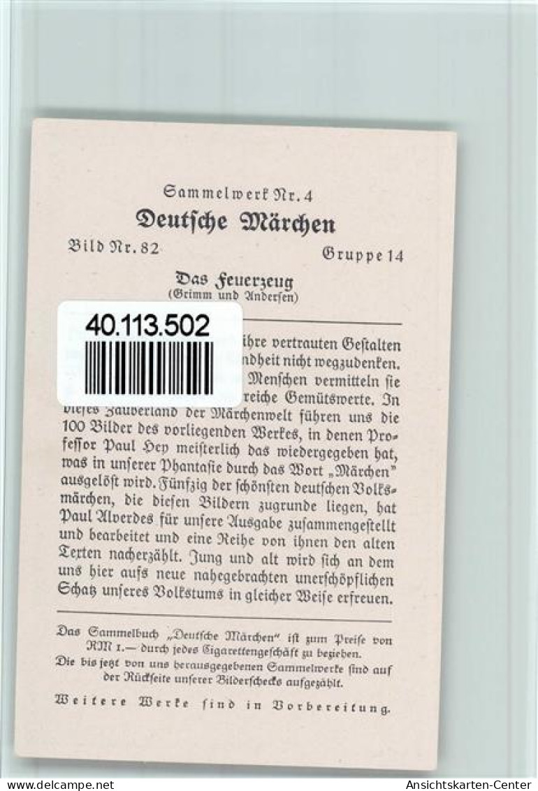 40113502 - Maerchen Das Feuerzeug Cigaretten-Sammelbild - Contes, Fables & Légendes