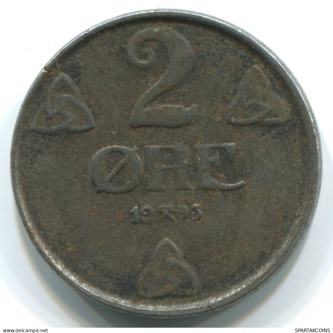2 ORE 1943 NORWAY Coin #WW1040.U.A - Noorwegen