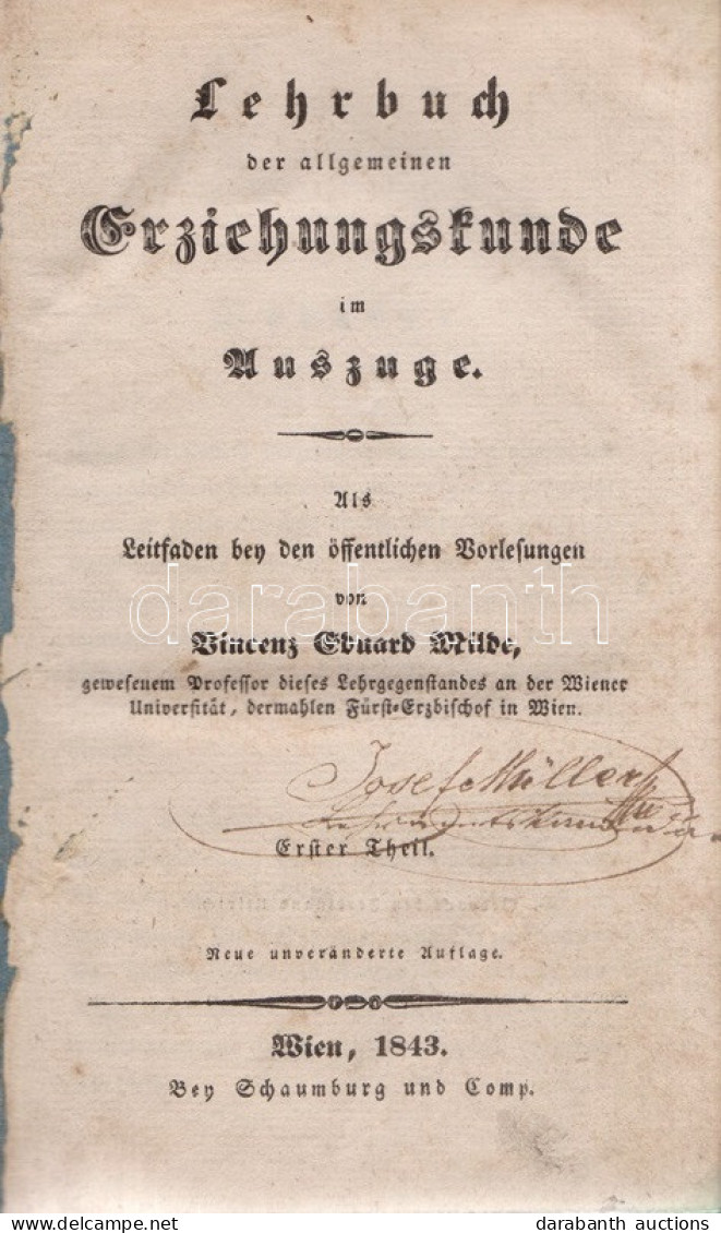 Milde, Vincenz Eduard: Lehrbuch Der Allgemeine Erziehungskunde Im Auszuge. Als Leitfaden Bey Den öffentlichen Vonlesunge - Ohne Zuordnung