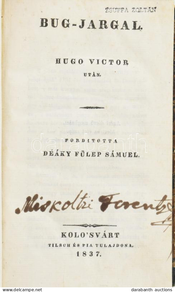 Hugo Victor: Bug-Jargal. - - Után. Ford. Deáky Fülep Sámuel. Külföldi Regénytár A' Legkedveltebb Idegen Uj írók Munkájib - Ohne Zuordnung