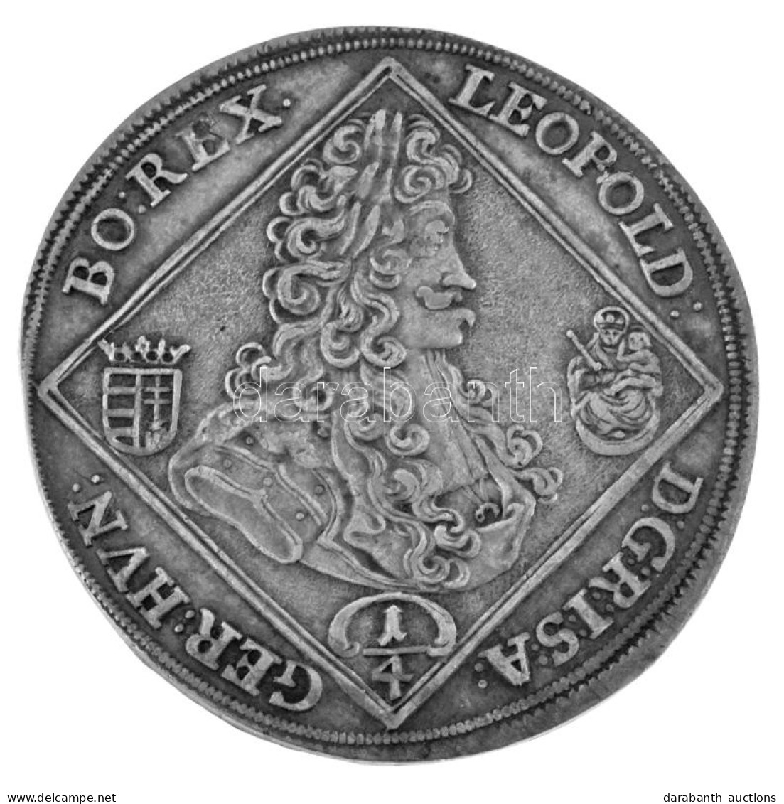 1701K-B 1/4 Tallér Ag "I. Lipót" Körmöcbánya (7,20g) T:XF / Hungary 1701K-B 1/4 Thaler Ag "Leopold I" Kremnitz (7,20g) C - Unclassified
