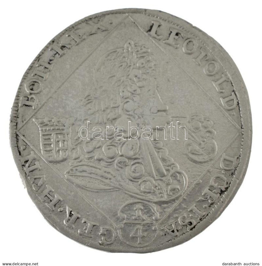 1702N-B 1/4 Tallér Ag "I. Lipót" Nagybánya (6,65g) T:XF,VF Karc, Ph /  Hungary 1702N-B 1/4 Thaler Ag "Leopold I" Baia Ma - Unclassified