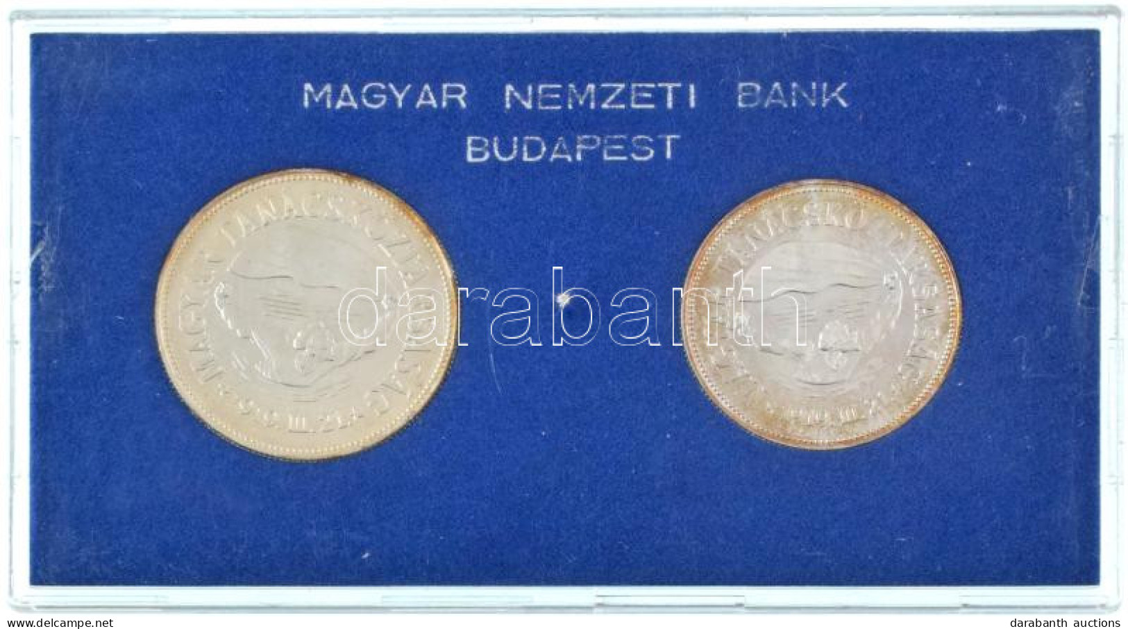 1969. 50Ft Ag + 100Ft Ag "Tanácsköztársaság" érmepár Eredeti "MNB" Plasztiktokban T:BU Patina Hungary 1969. 50 Forint Ag - Unclassified