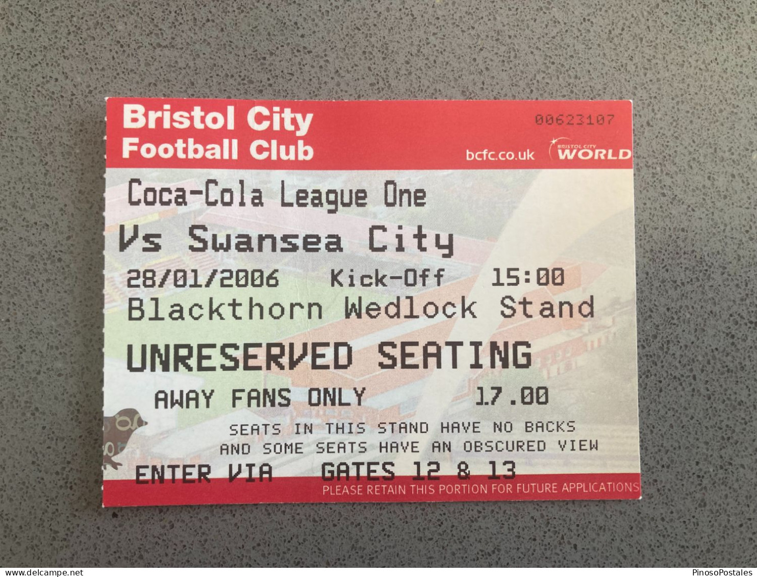 Bristol City V Swansea City 2005-06 Match Ticket - Tickets & Toegangskaarten