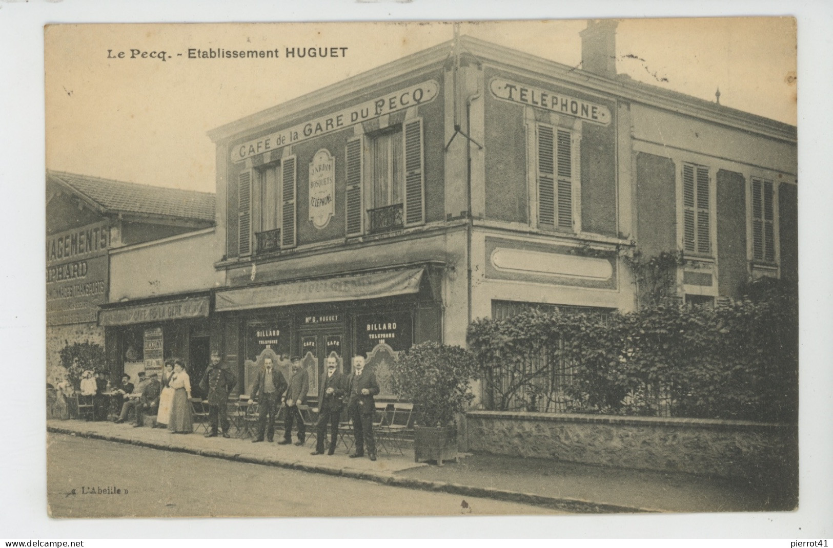 LE PECQ - Etablissement HUGUET - CAFÉ DE LA GARE DU PECQ - Le Pecq