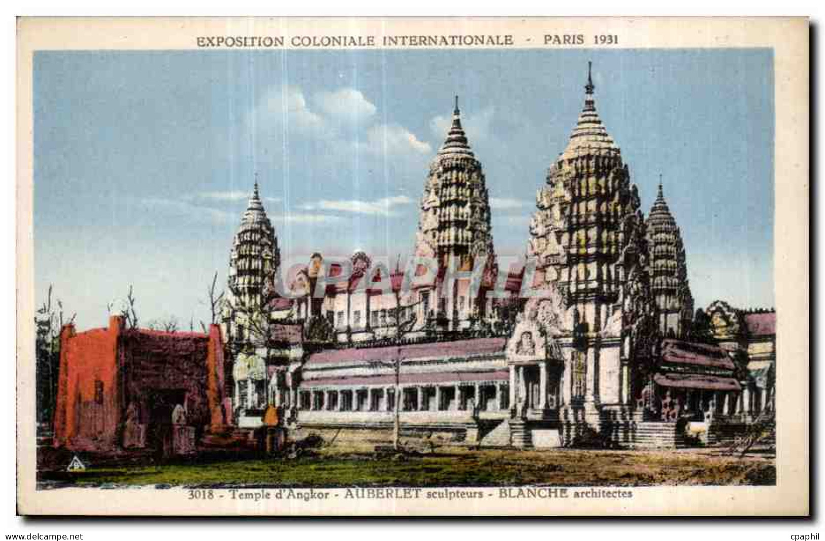 CPA Exposition Coloniale Internationale De Paris Temple D Angkor Auberlet Sculpteurs Blanche - Esposizioni