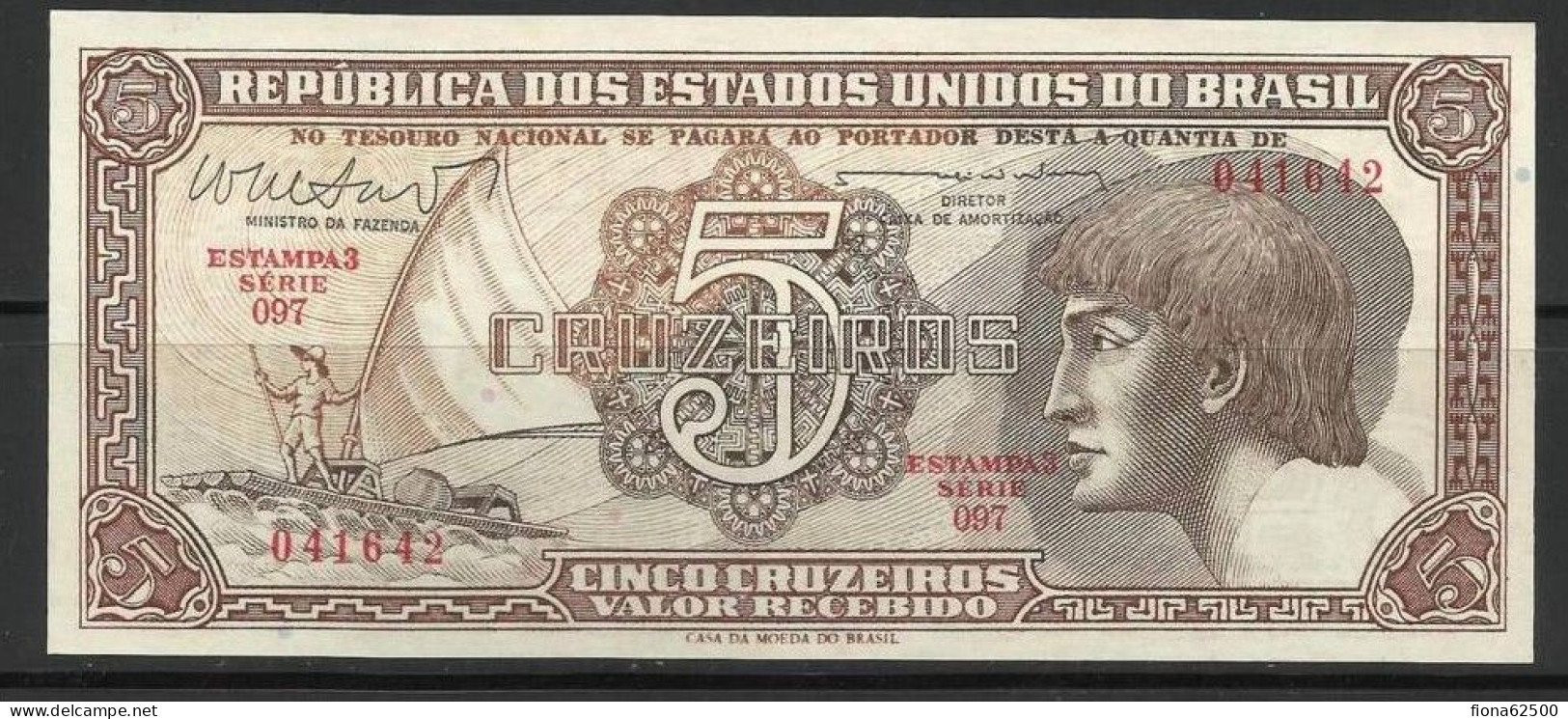 BRESIL . BILLET DE 5 CRUZEIRO . - Brasil