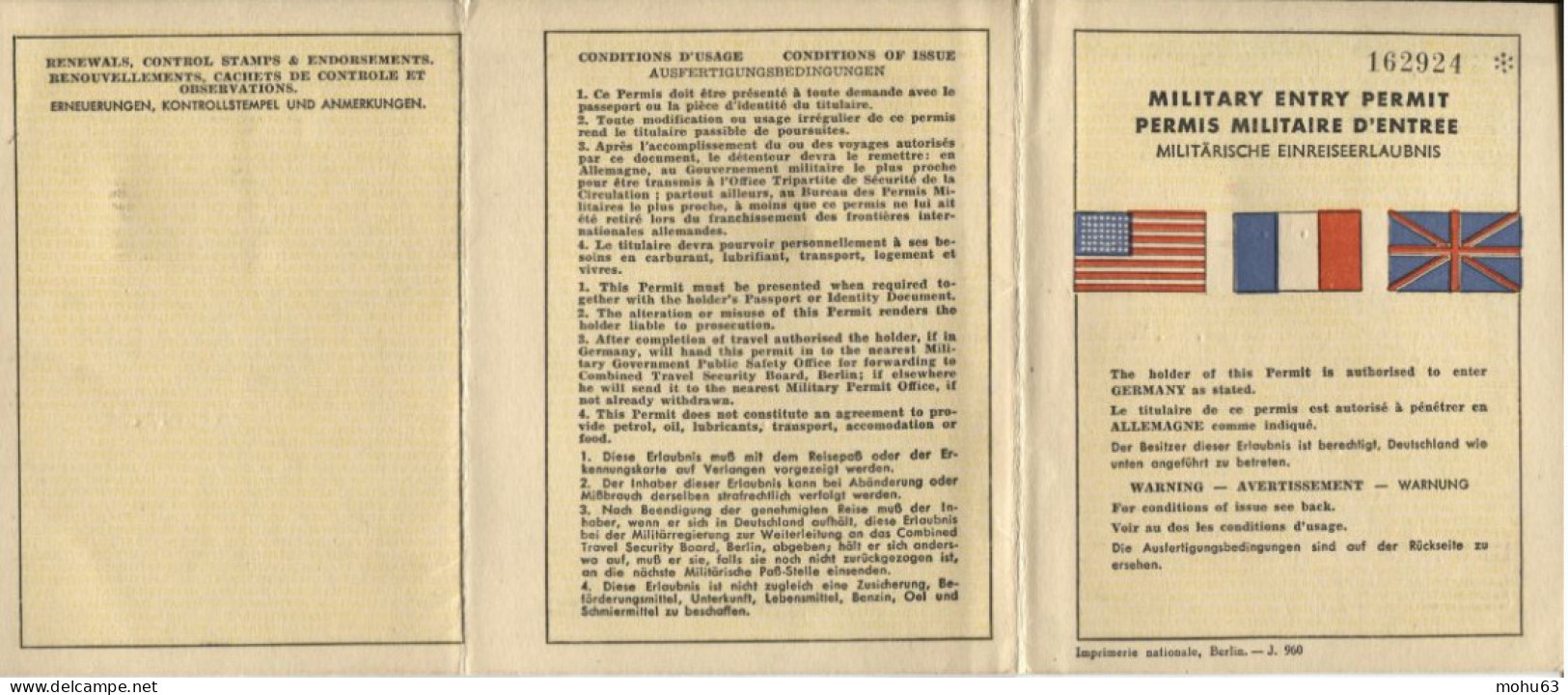 Tschechoslowakei 1946 Militärische Einreiseerlaubnis Prag-Paris Mit Eisenbahn - Covers & Documents