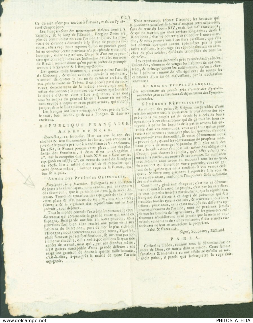 5 Septembre 1792 An 2 République Journal Le Postillon Des Armées Complot Commune Marseille Combats Guadeloupe - Journaux Anciens - Avant 1800