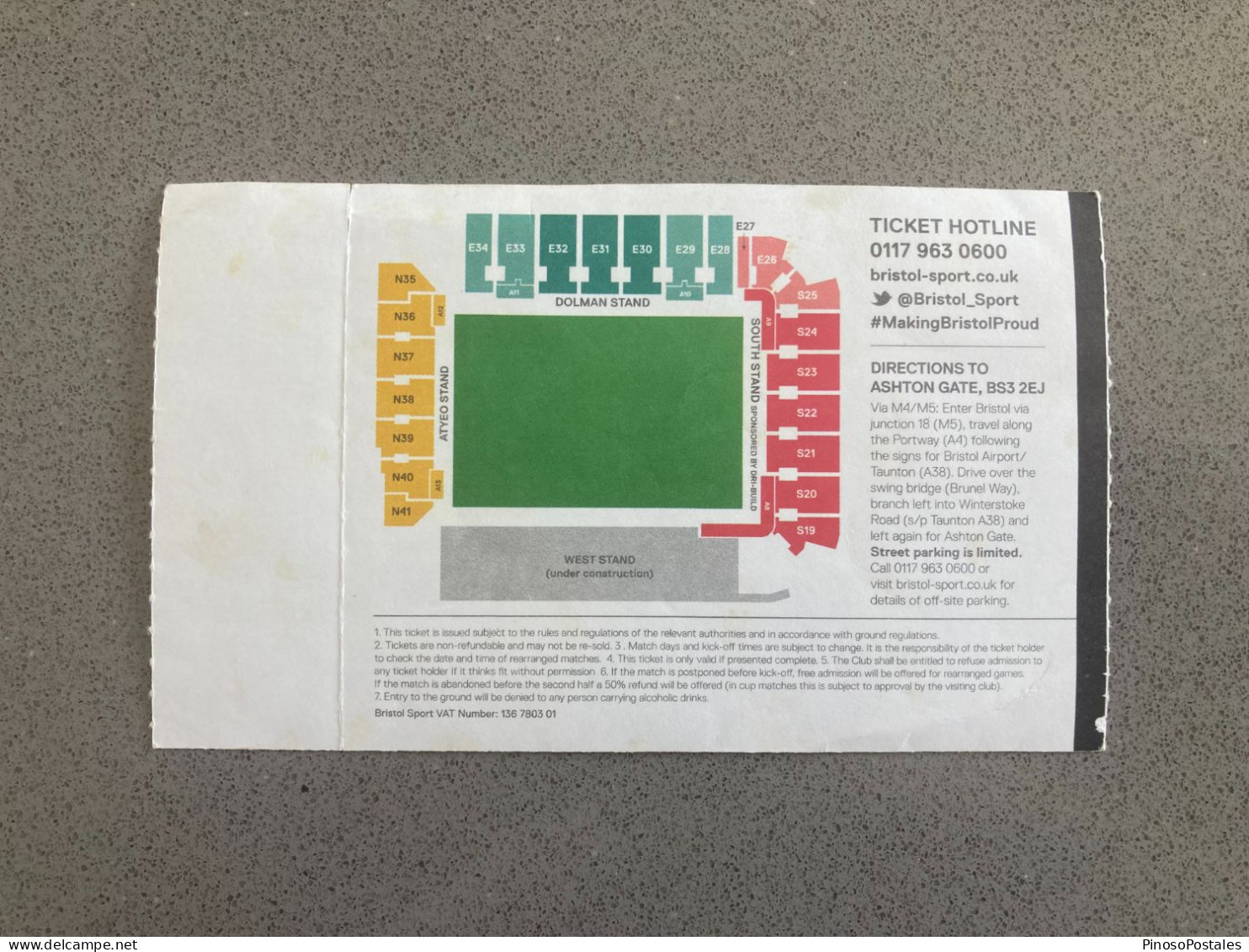 Bristol City V Wolverhampton Wanderers 2015-16 Match Ticket - Tickets & Toegangskaarten