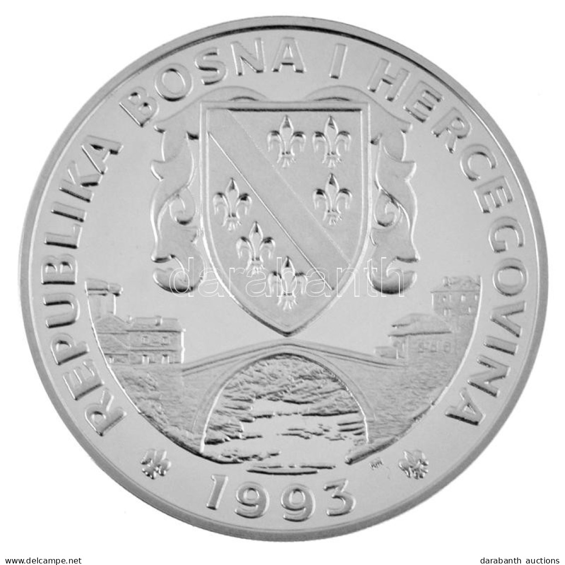 Bosznia-Hercegovina 1993. 750D Ag "Olimpia - Páros Műkorcsolya" T:PP / Bosnia And Herzegovina 1993. 750 Dinara "Olympics - Non Classés