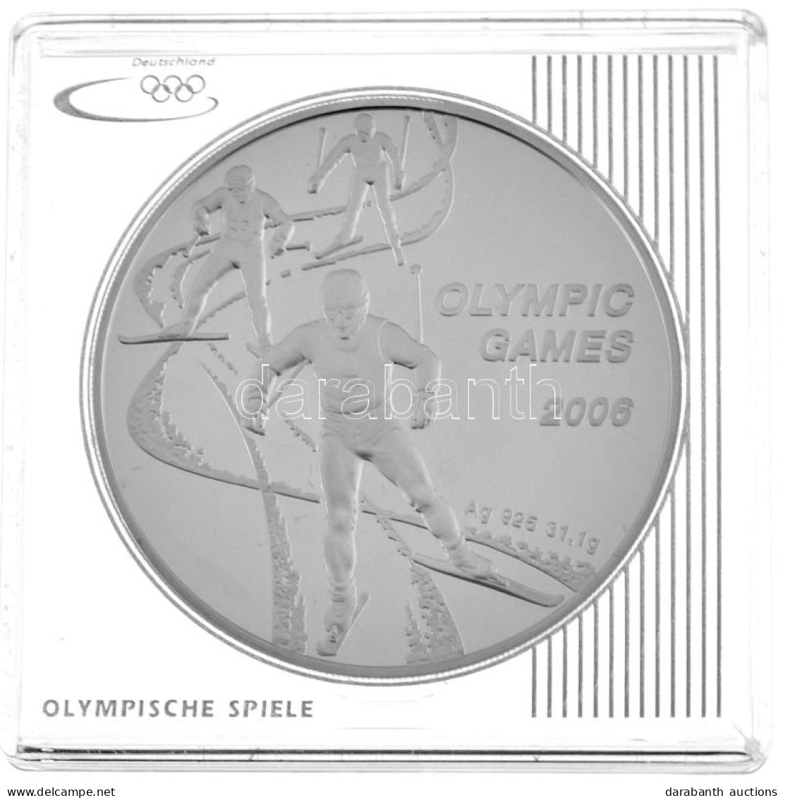 Kazahsztán 2005. 100T Ag "Torinói Téli Olimpia 2006 - Síelés" Kapszulában T:PP /  Kazakhstan 2005. 100 Tenge Ag "Olympic - Zonder Classificatie