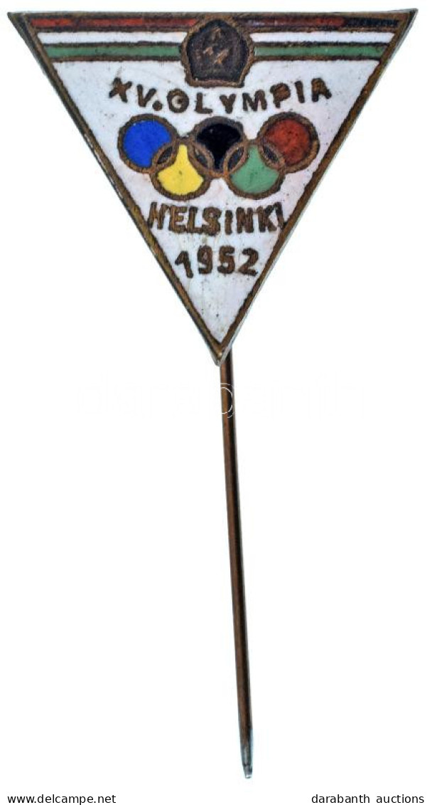 1952. "XV. Olimpia Helsinki" Zománcozott Jelvény (19x22mm) T:AU / Hungary "Games Of The XV Olympiad - Helsinki" Enamelle - Non Classificati