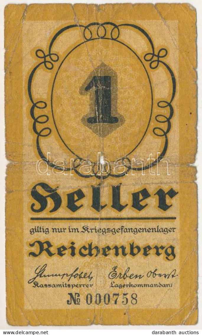Ausztria / Reichenberg Hadifogolytábor ~1914-1918. 1h T:VG / Austria / Reichenberg POW Camp ~1914-1918. 1 Heller C:VG - Sin Clasificación