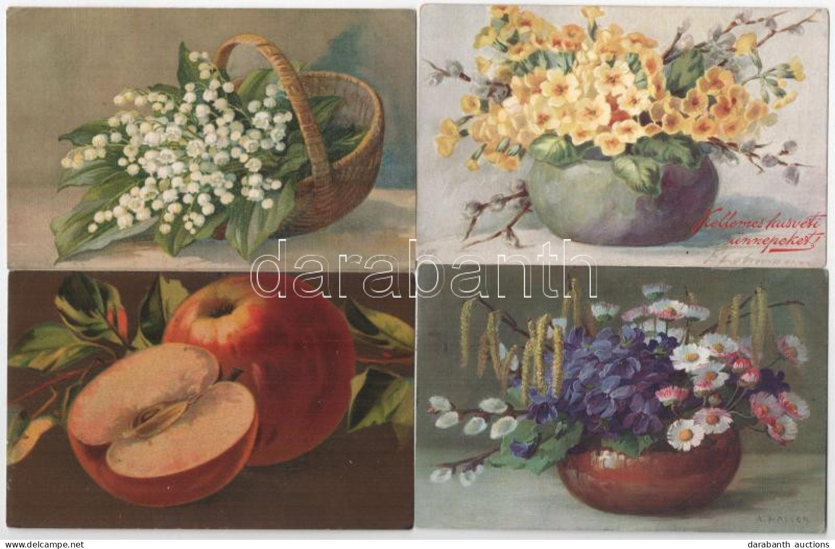 **, * 20 Db RÉGI Virágos Művész Képeslap Szép állapotban / 20 Pre-1945 Flower Art Postcards In Nice Condition - Unclassified