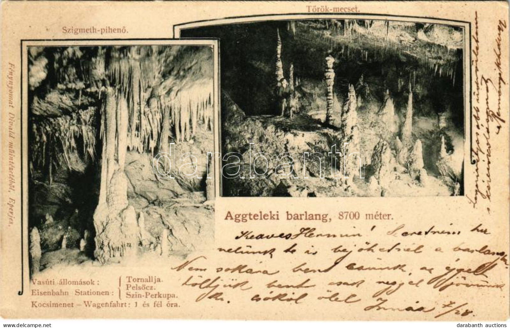 * T2 1900 Aggteleki Cseppkőbarlang, Szigmeth Pihenő, Török Mecset. Divald - Unclassified