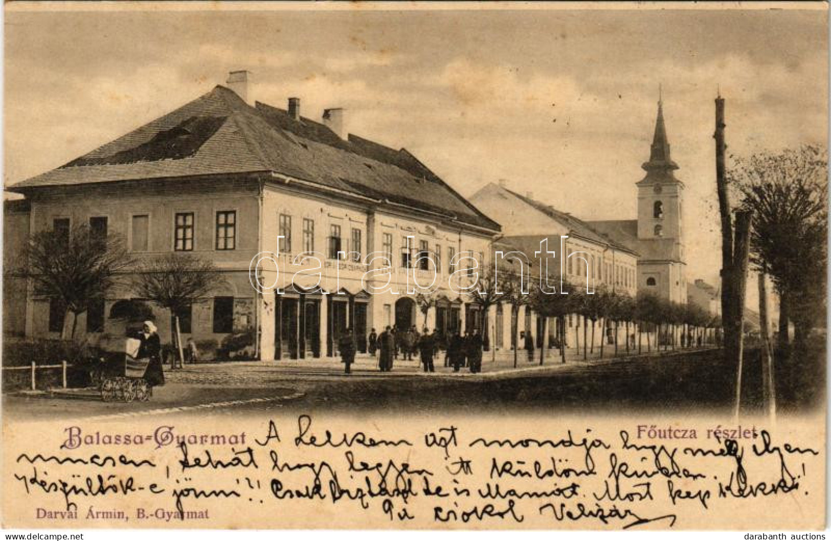 T2/T3 1899 (Vorläufer) Balassagyarmat, Fő Utca, Temlom, Magyar Király Szálloda, étterem és Kávéház. Darvai Ármin Kiadása - Unclassified