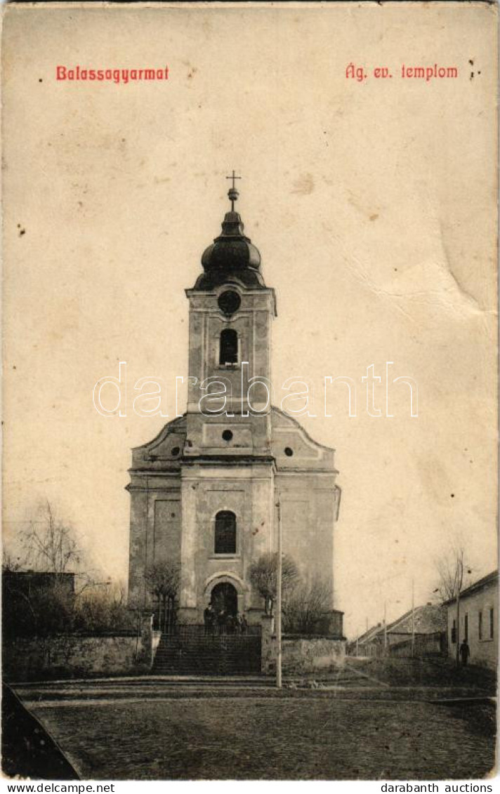 T3 1910 Balassagyarmat, Ágostai Evangélikus Templom (gyűrődés / Crease) - Unclassified