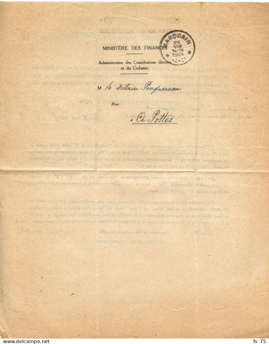 BELGIQUE - SIMPLE CERCLE RELAIS A ETOILES MARQUAIN SUR LETTRE DE SERVICE, 1926 - Postmarks With Stars