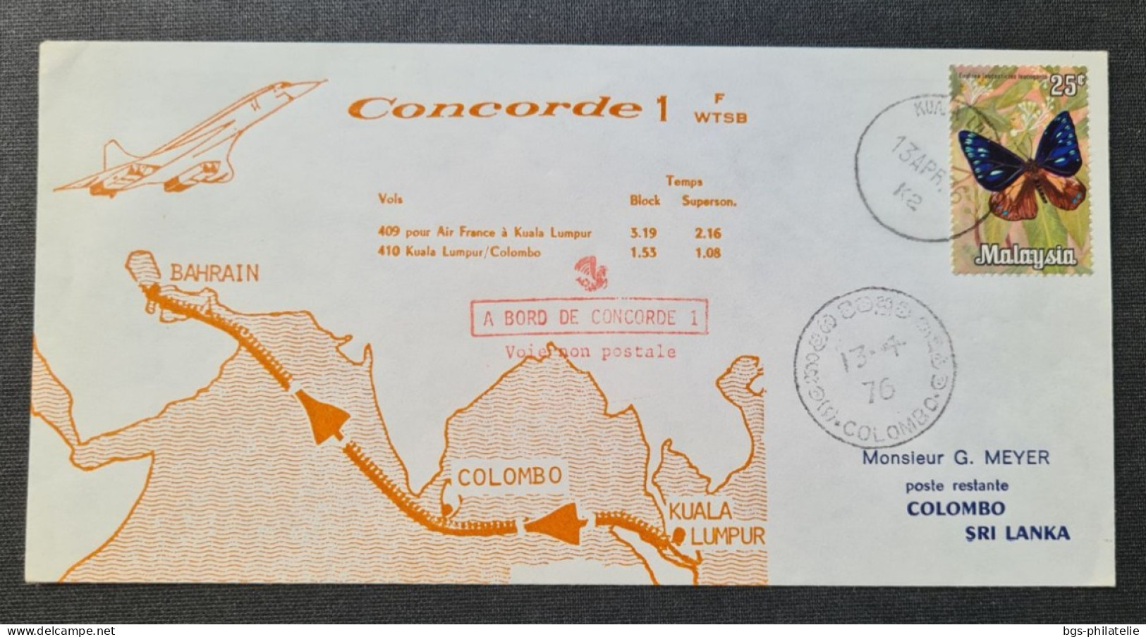 Concorde,  Vol Du 13/4/1976. - Concorde