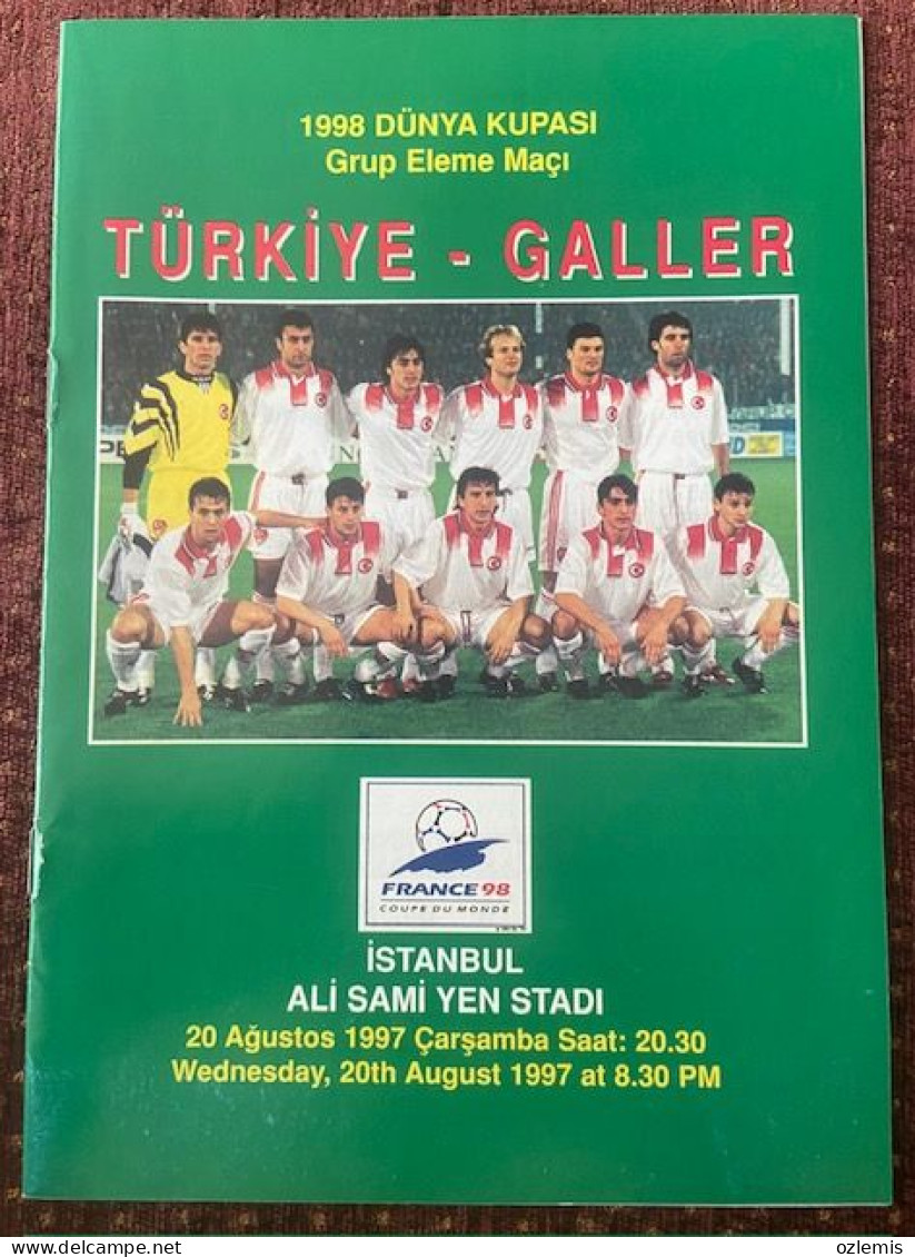 TURKEY -WALES ,WORLD CUP  GROUP MATCH ,MATCH SCHEDULE ,1998 - Libri