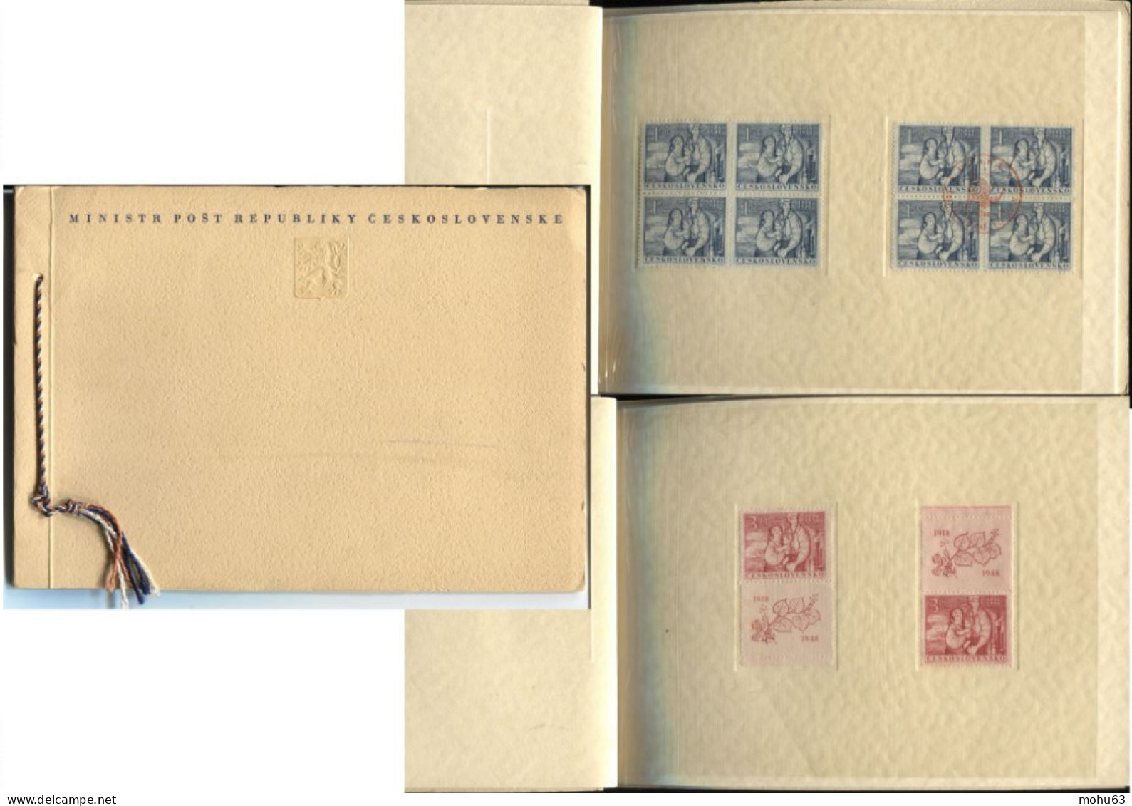 Tschechoslowakei # 550-1 Ministerbuch Mit 4erBlöcken  Xx Und Ersttag Sowie Die Leerfelder - Lettres & Documents