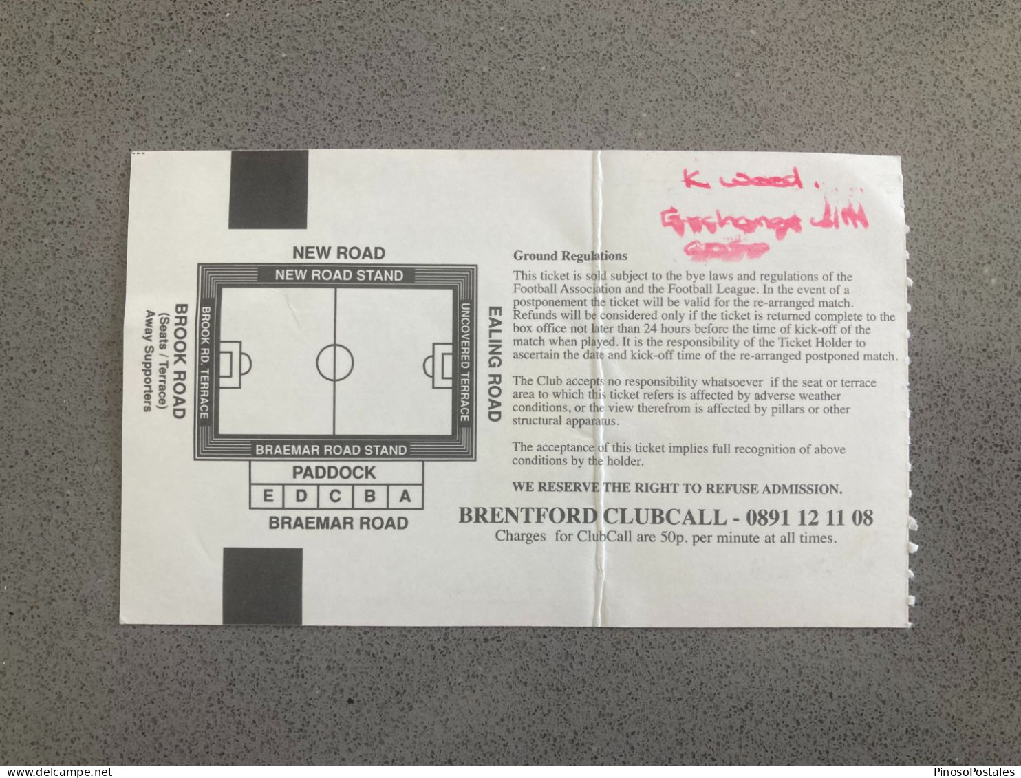 Brentford V Burnley 1999-00 Match Ticket - Tickets & Toegangskaarten