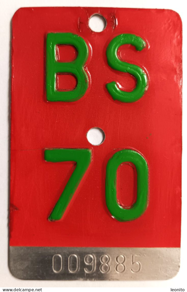Velonummer Basel Stadt BS 70 - Nummerplaten
