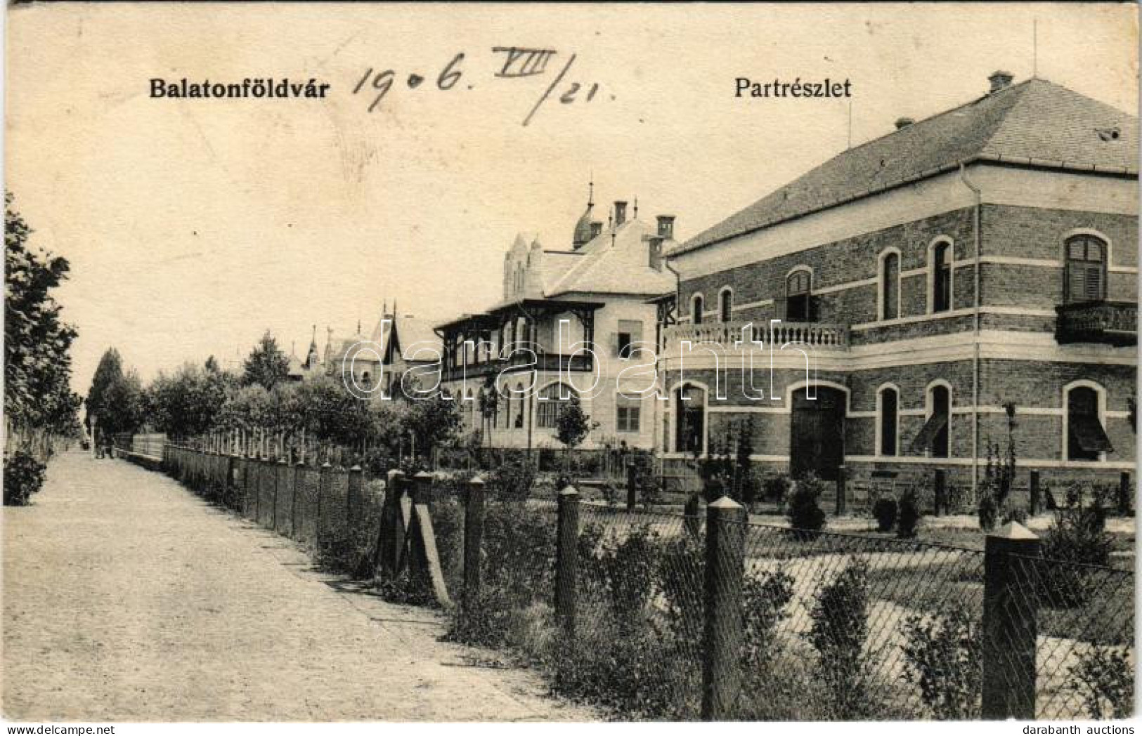 T2/T3 1906 Balatonföldvár, Part Részlet, Villák. Gerendai Gyula Kiadása (fl) - Unclassified