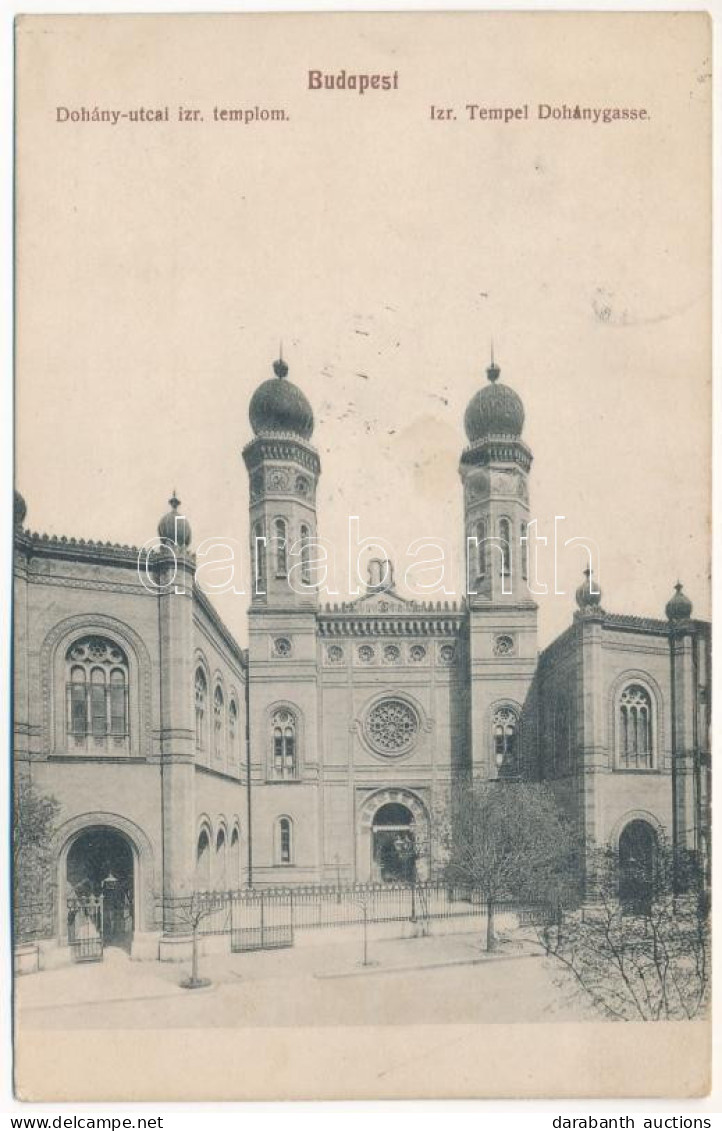 T2/T3 1910 Budapest VII. Dohány Utcai Izraelita Templom, Zsinagóga (fl) - Non Classificati