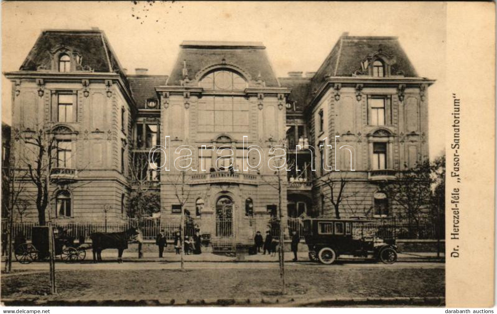 T2/T3 1912 Budapest VII. Dr. Herczel-féle Fasor Szanatórium, Automobil (fl) - Non Classificati