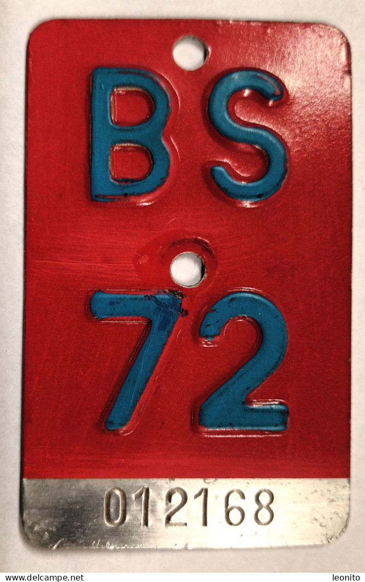 Velonummer Basel Stadt BS 72 - Number Plates